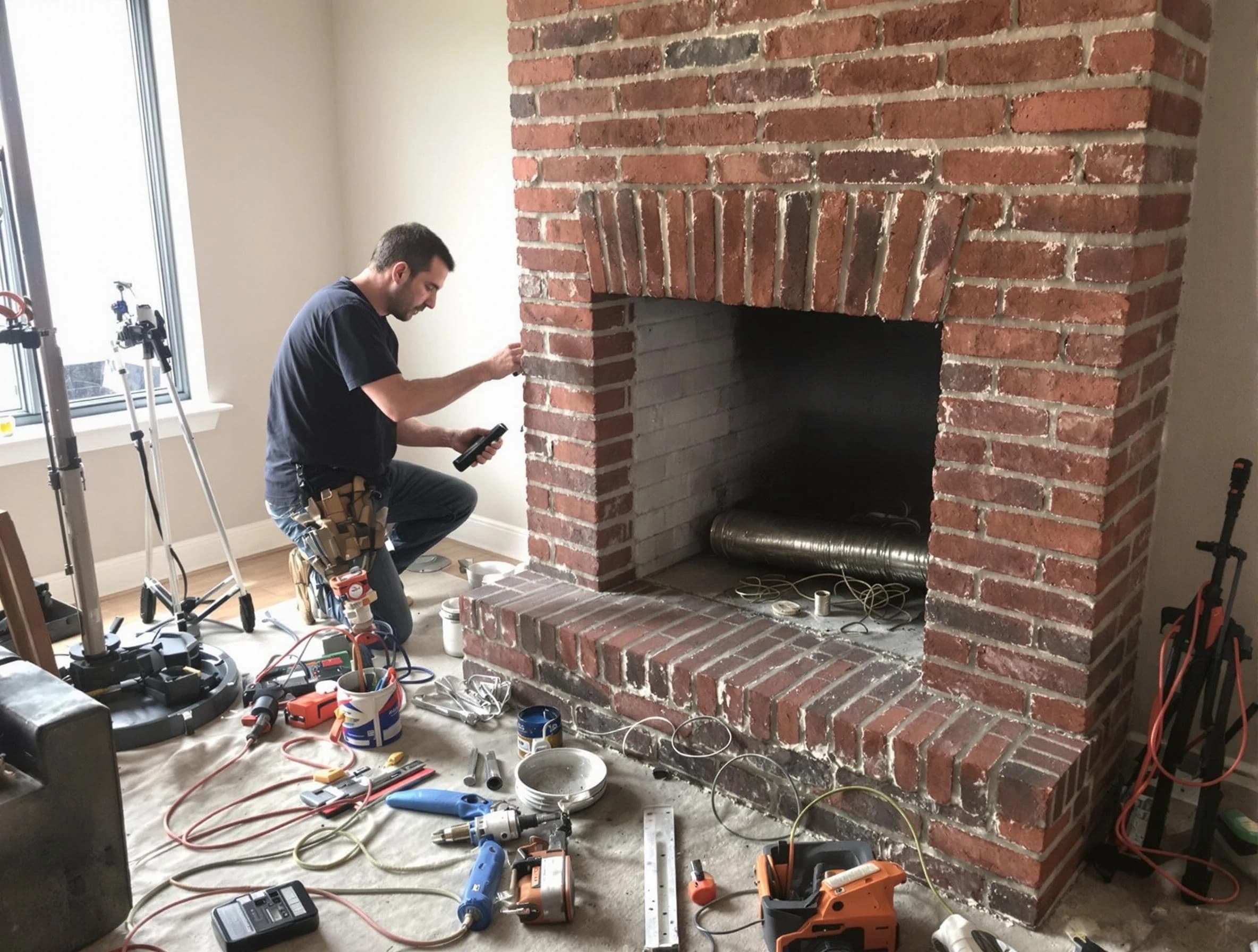 New River Chimney Sweep specialist finalizing chimney liner service in New River, AZ