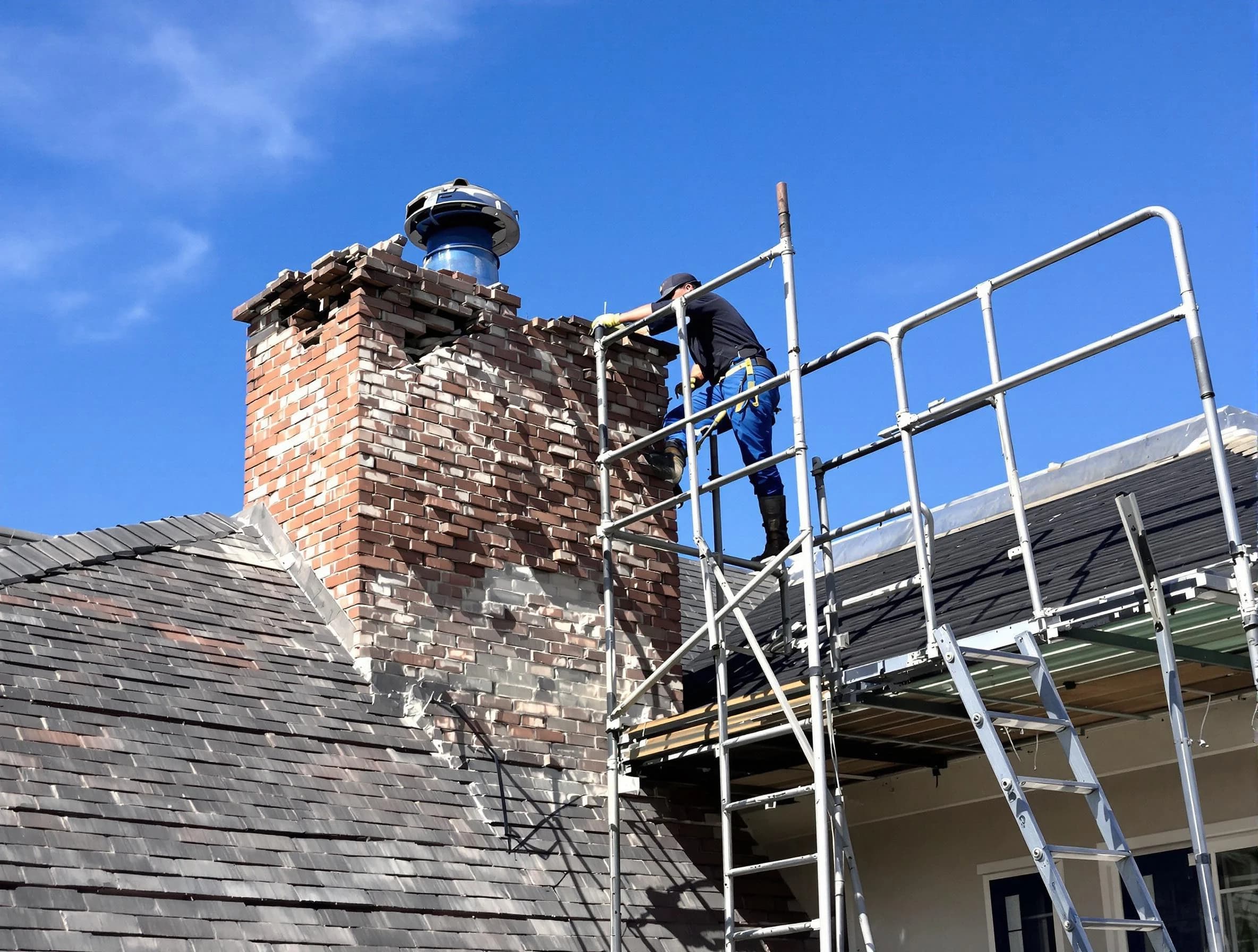 Rebuilding a chimney structure by New River Chimney Sweep in New River, AZ