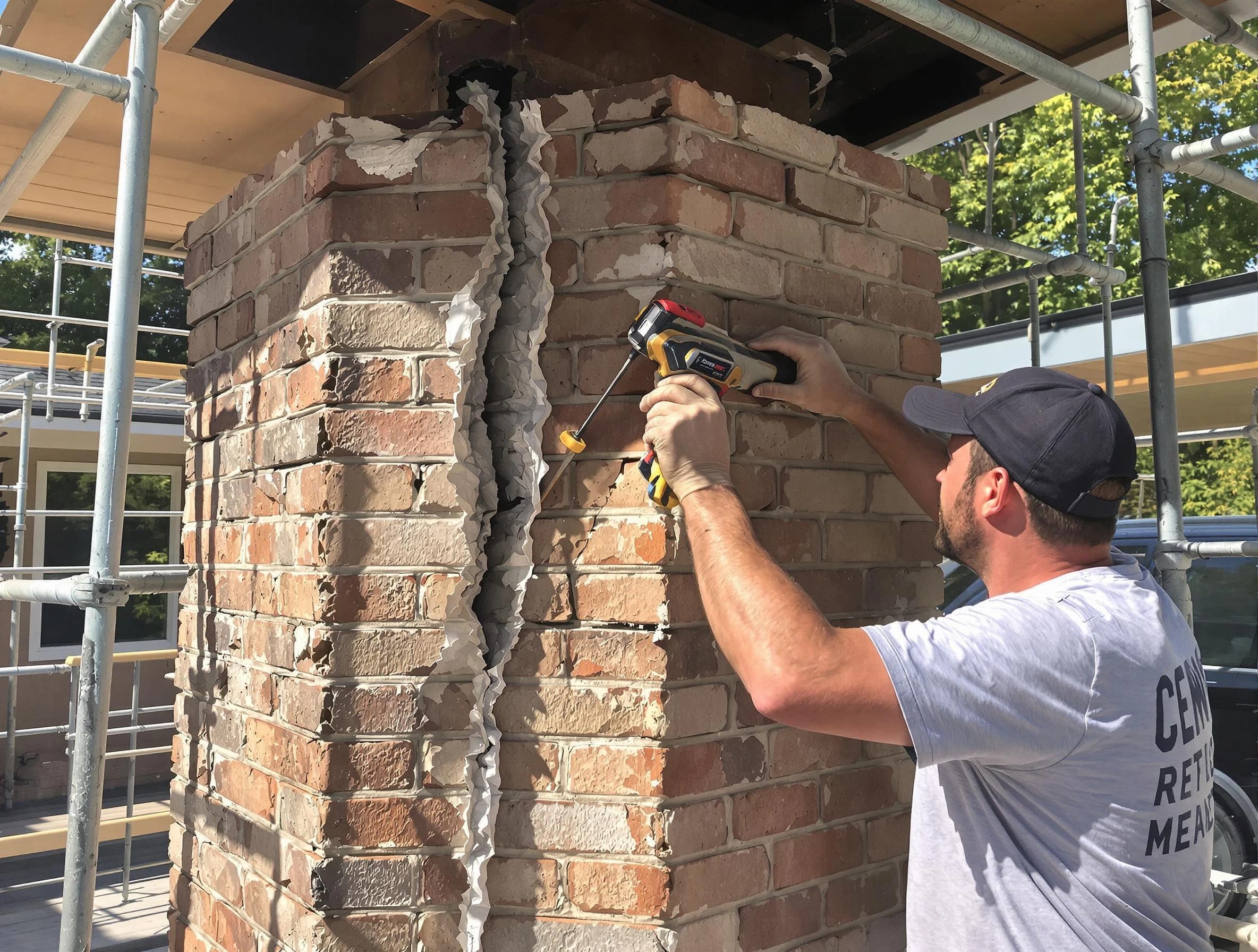 New River Chimney Sweep technician performing chimney repair in New River, AZ