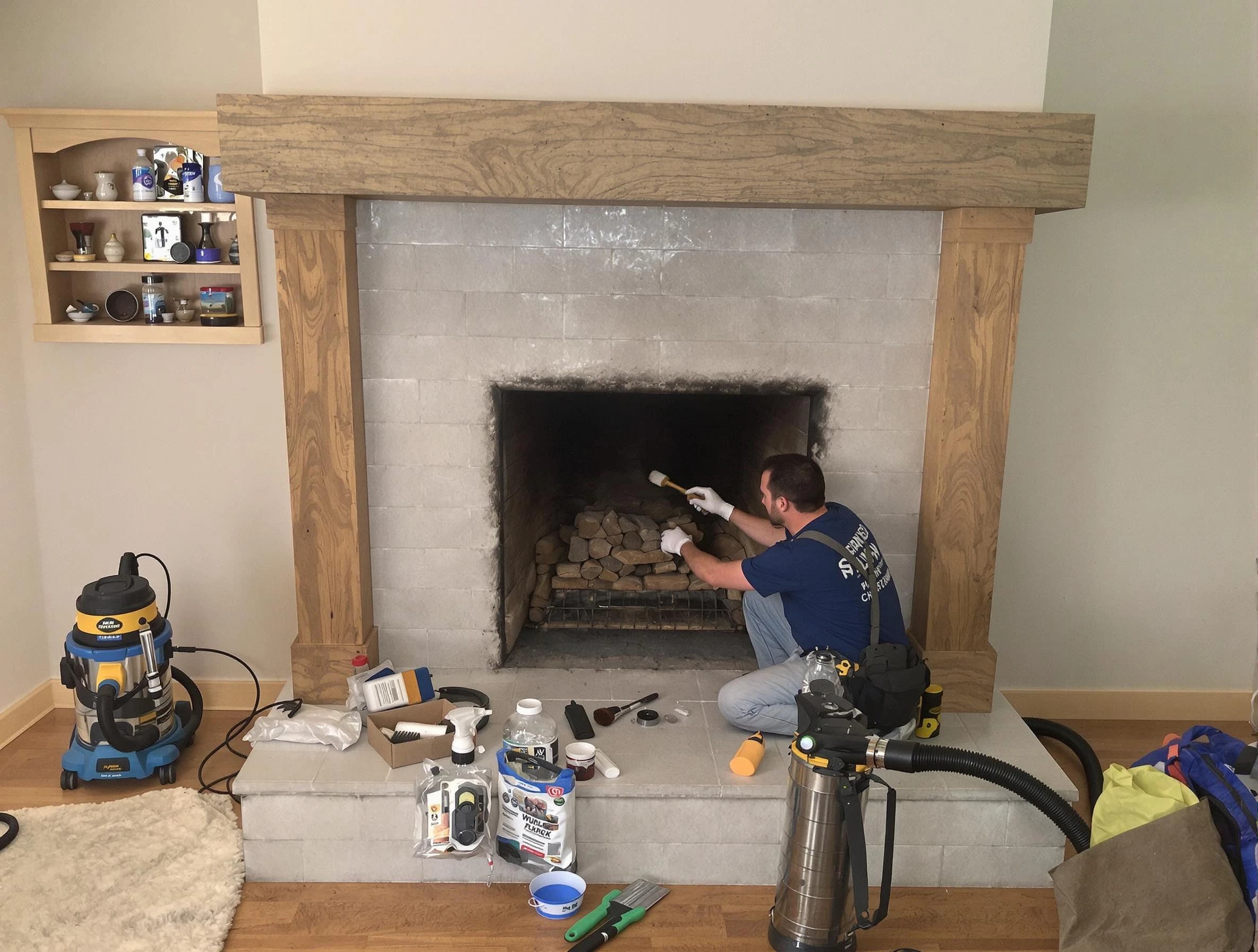 Detailed creosote removal process by New River Chimney Sweep in New River, AZ