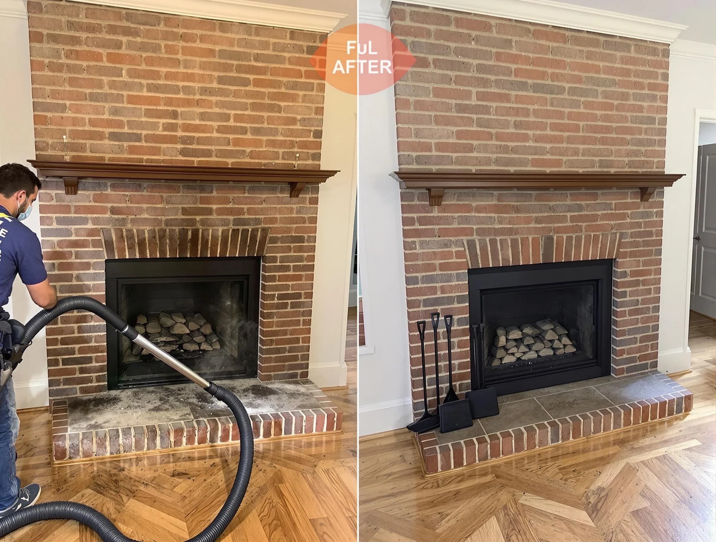New River Chimney Sweep carefully sanitizing a fireplace in New River, AZ