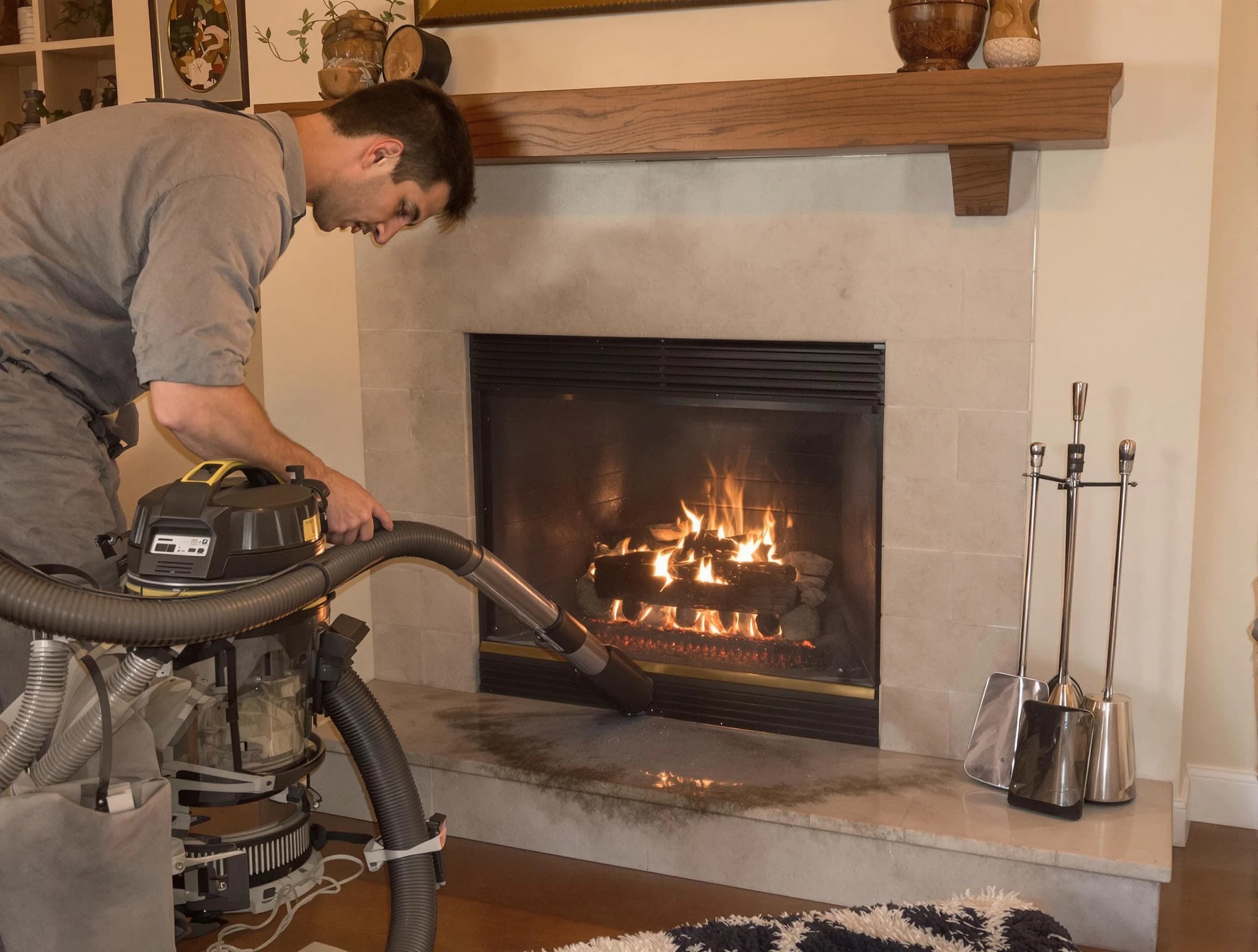 Routine fireplace upkeep by New River Chimney Sweep in New River, AZ