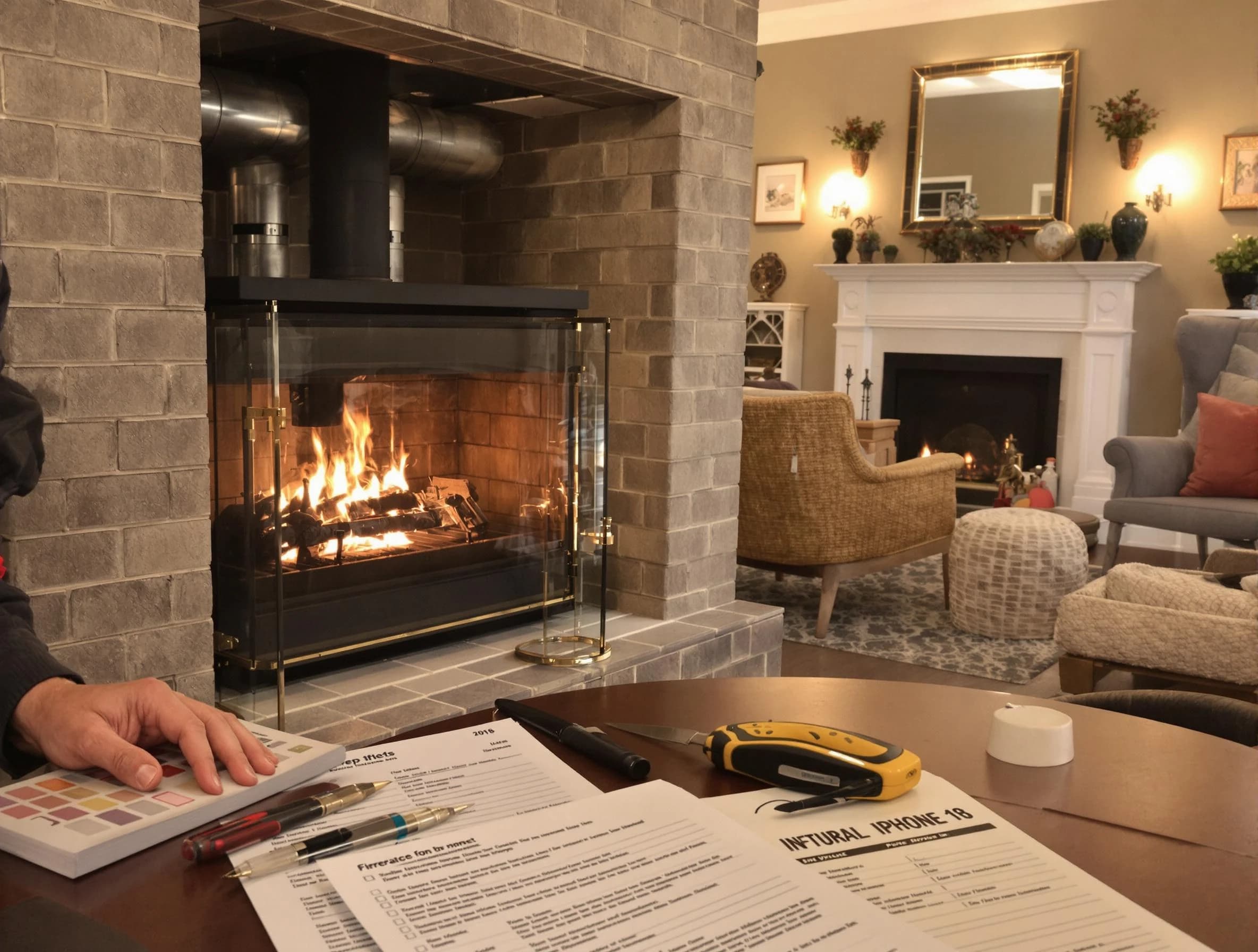New River Chimney Sweep verifying fireplace safety measures in New River, AZ