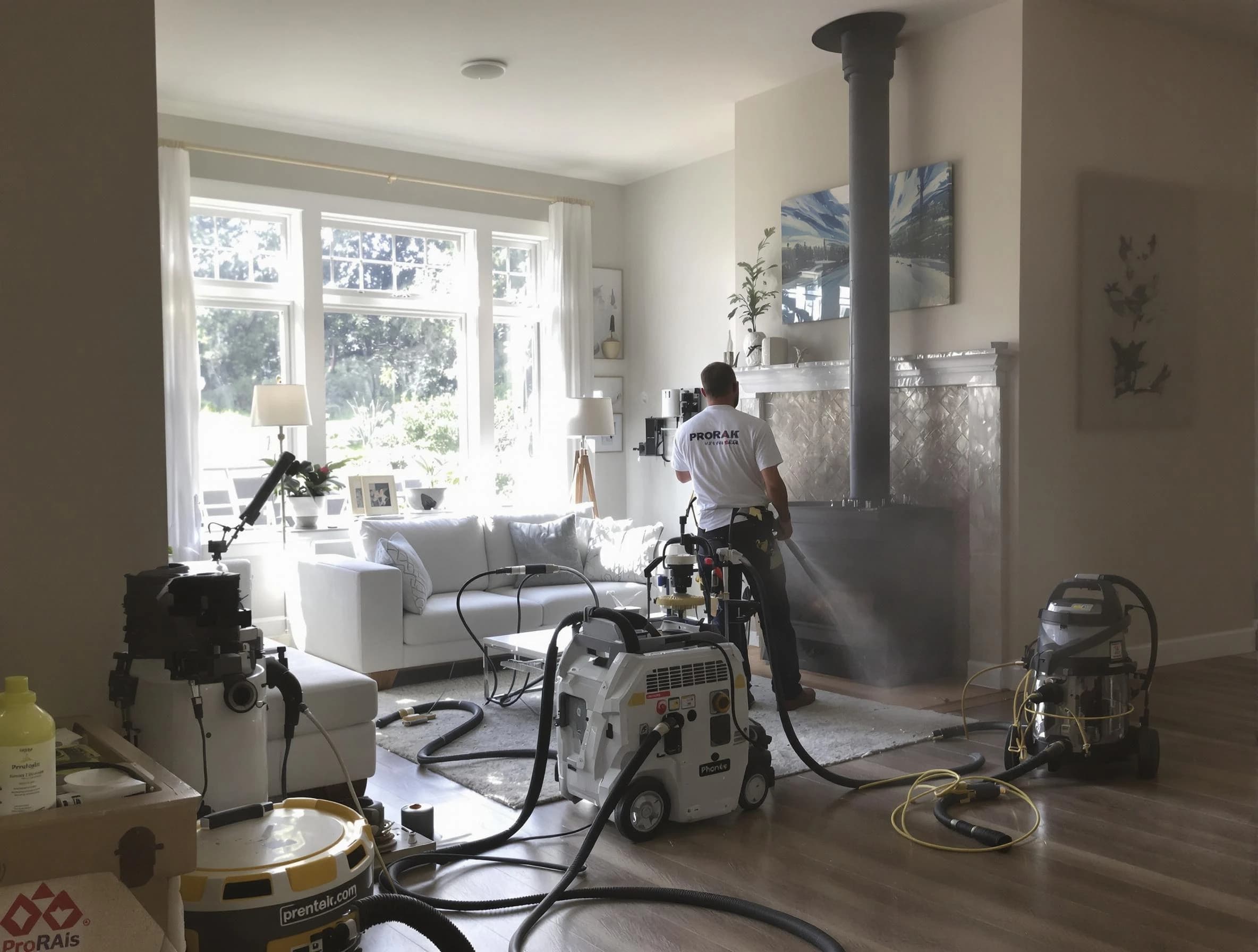 Soot removal service by New River Chimney Sweep for a fireplace in New River, AZ