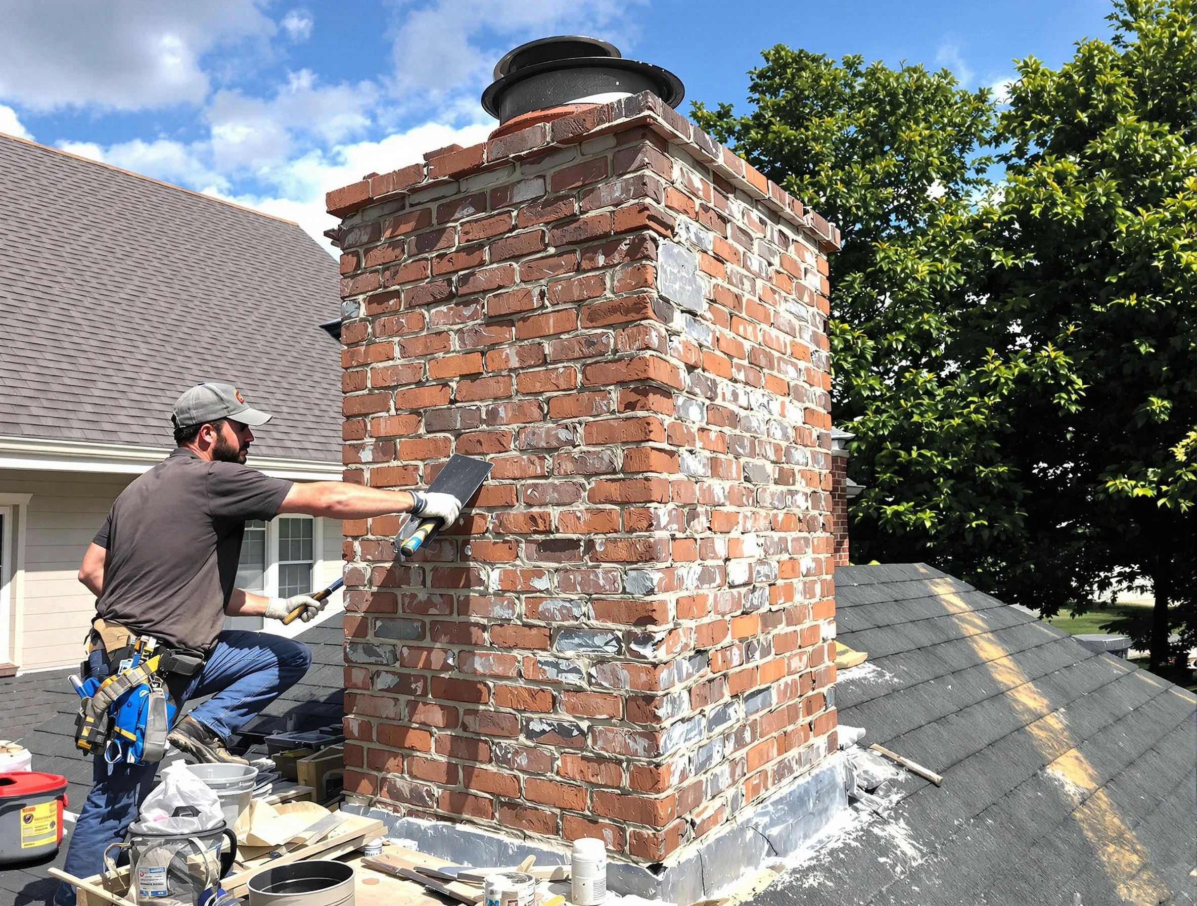Completed chimney rebuild by New River Chimney Sweep in New River, AZ