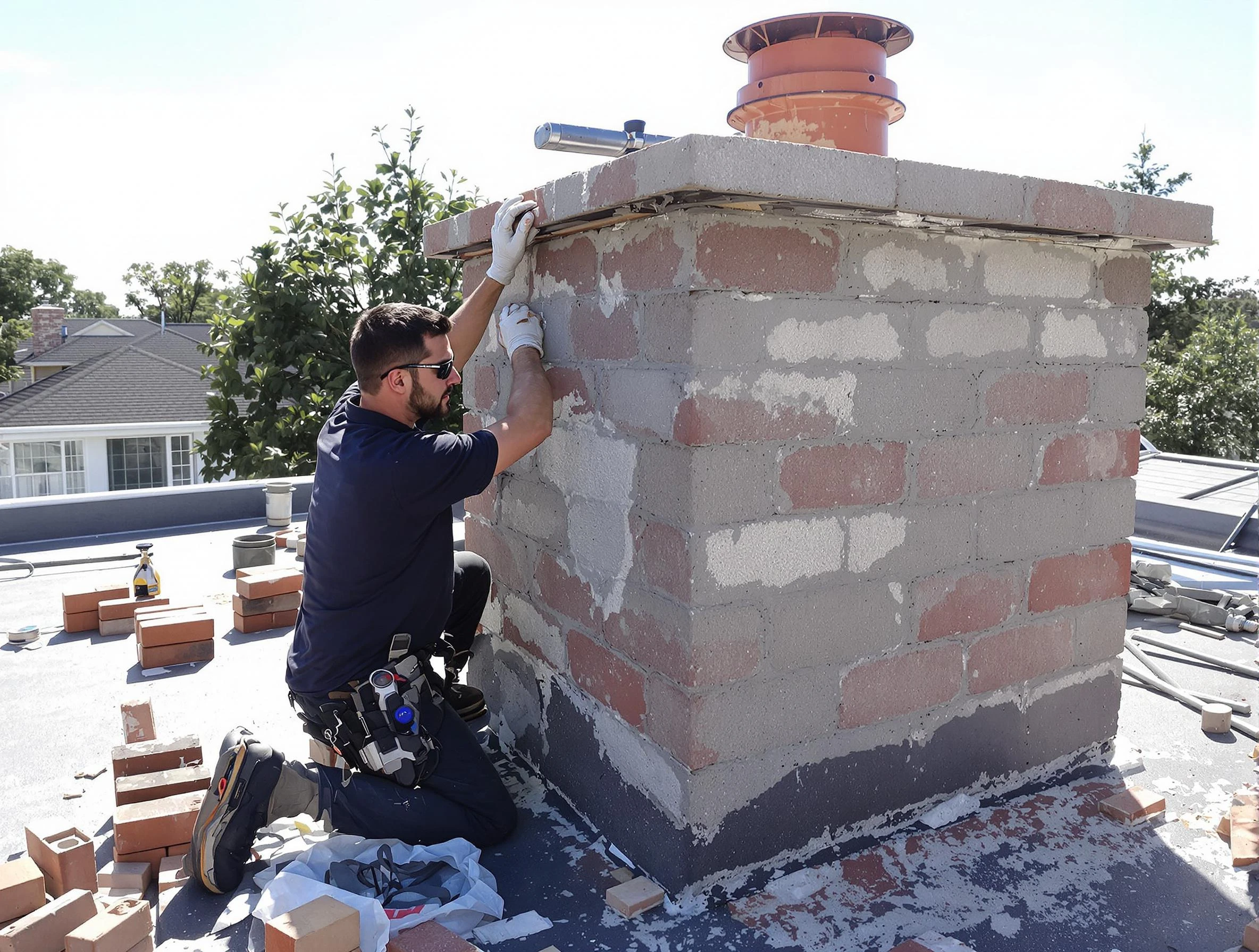 Advanced chimney repair process by New River Chimney Sweep in New River, AZ