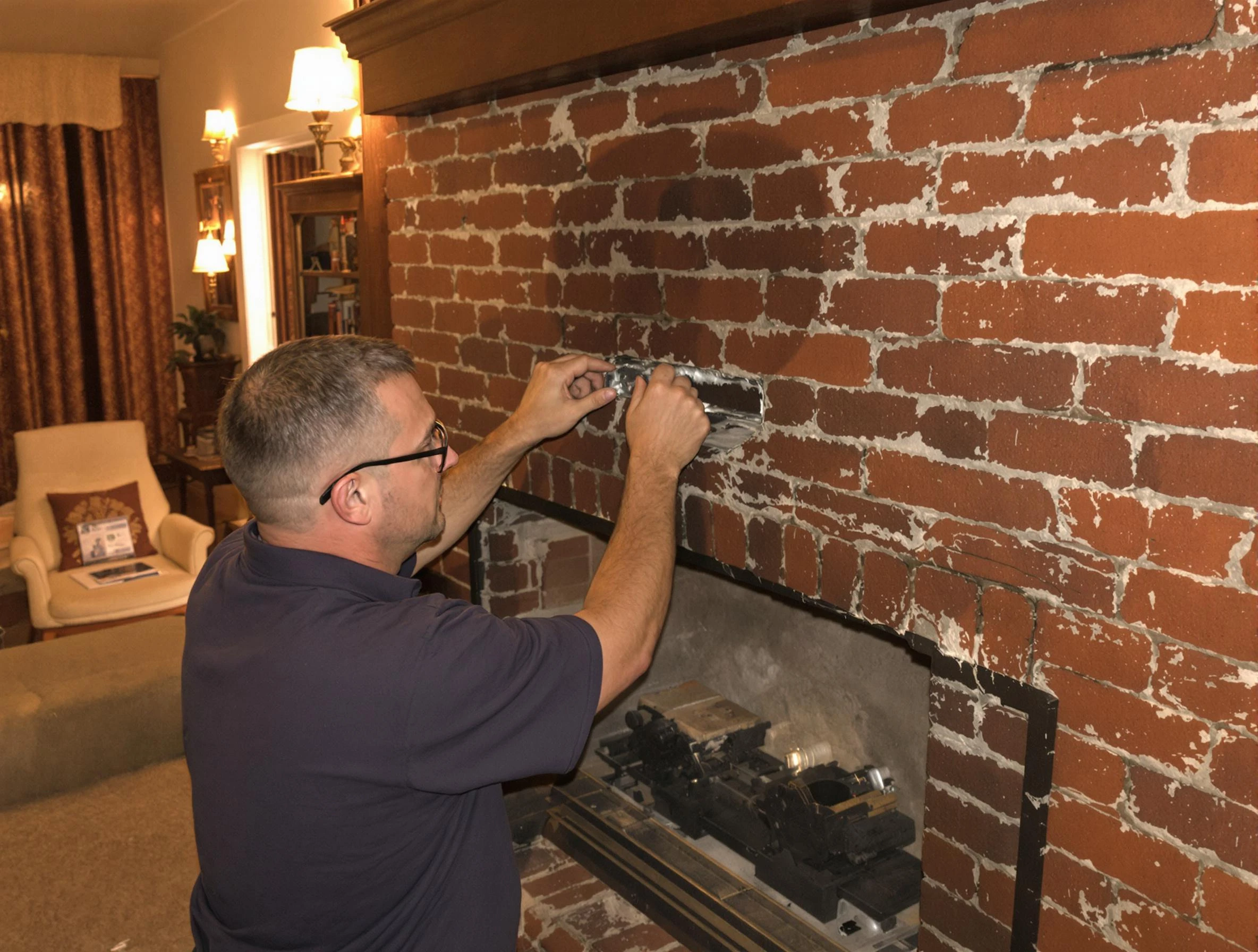 New River Chimney Sweep expert fixing a fireplace in New River, AZ